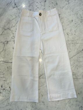 Maeve White “The Collette” Wide-Leg Pants